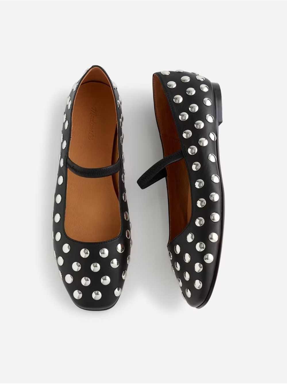 Madewell Greta Ballet Flat in Stud Embellished Leather, size 6.5